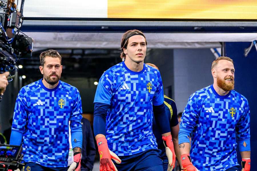 Zetterstrom (centre) comes in to replace Nordfeldt (left)