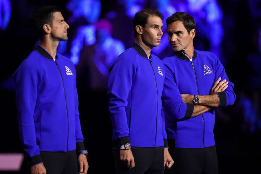 The iconic 'Big Three' of tennis, Novak Djokovic (L), Rafael Nadal (C) and Roger Federer (R)