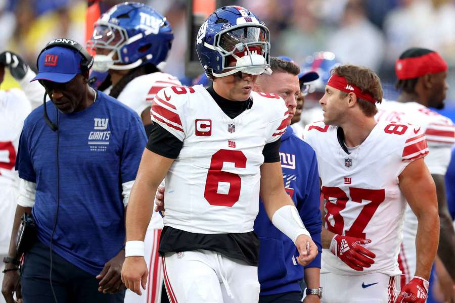 New York Giants' Jaxson Dart. New York Giants' Jaxson Dart.