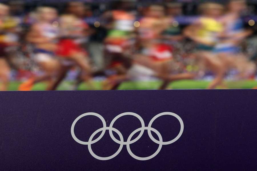 A general view of the Olympic rings at Paris 2024 A general view of the Olympic rings at Paris 2024