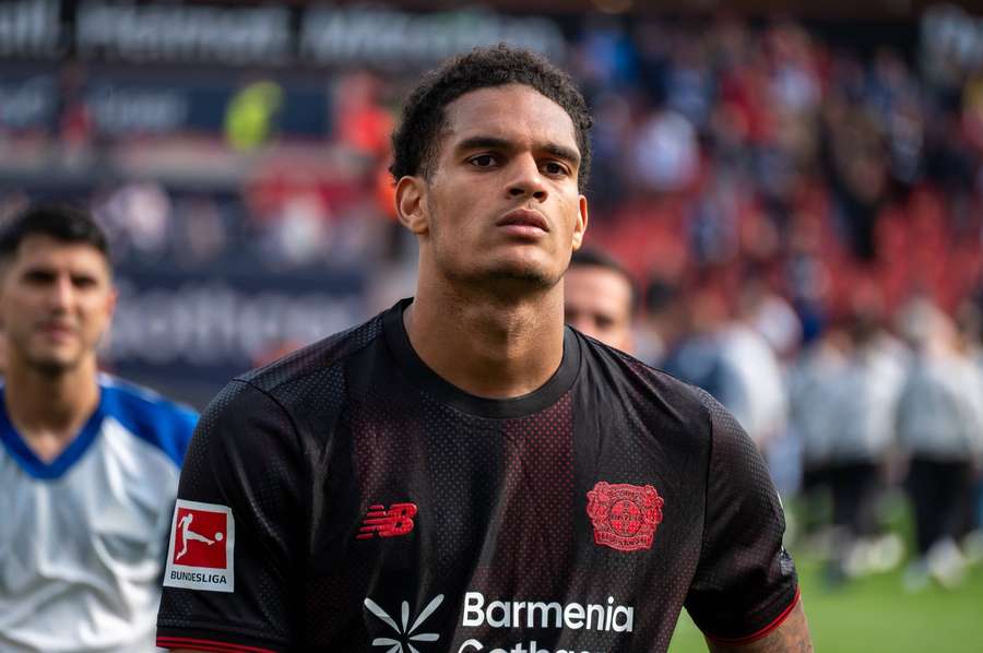 Jarell Quansah in action for Bayer Leverkusen Jarell Quansah in action for Bayer Leverkusen