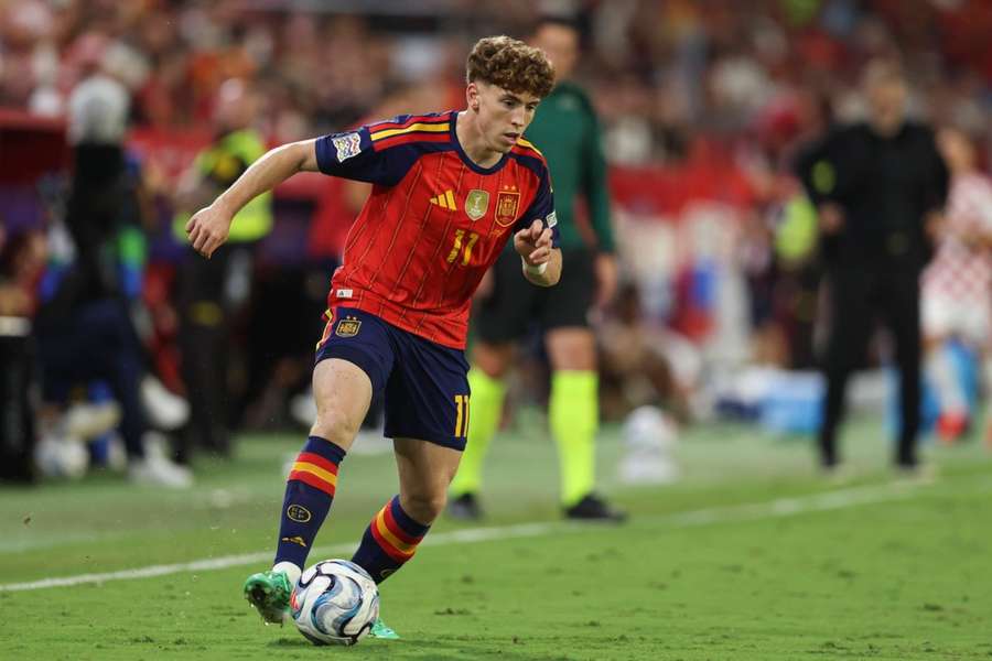 Víctor Muñoz, durante el España-Croacia en Sevilla