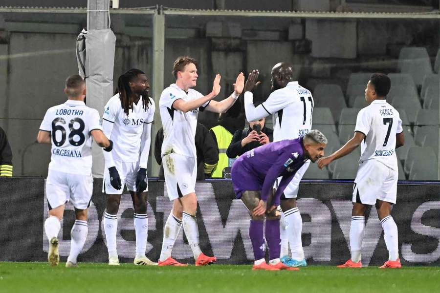 David Neres slaví gól Neapole.