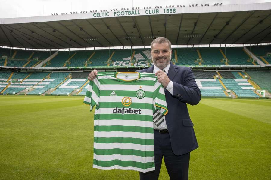 Ange Postecoglou during his previous unveiling as Celtic manager Ange Postecoglou during his previous unveiling as Celtic manager