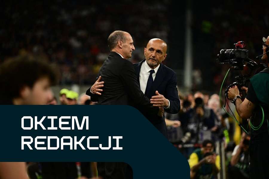 Trener Massimiliano Allegri z AC Milan i trener Luciano Spalletti z Juventus FC pozdrawiają się przed meczem Serie A, 26 kwietnia 2026 roku. Trener Massimiliano Allegri z AC Milan i trener Luciano Spalletti z Juventus FC pozdrawiają się przed meczem Serie A, 26 kwietnia 2026 roku.