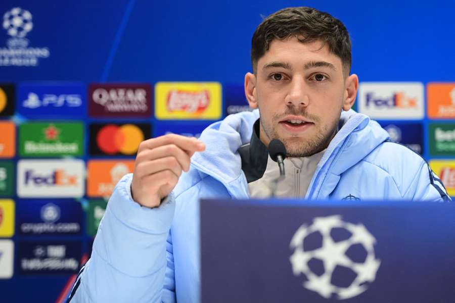 Federico Valverde ce lundi devant la presse. 