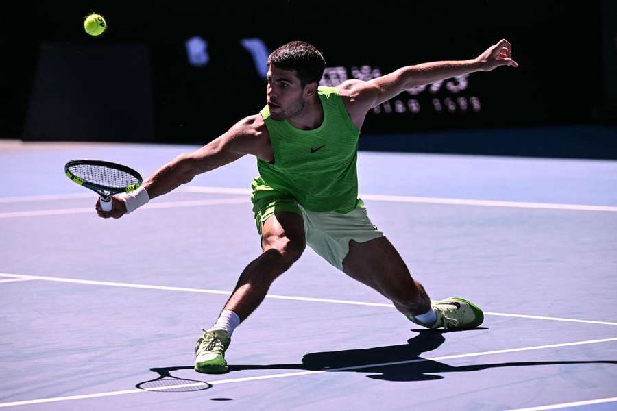 Alcaraz, en el partido contra Hanfmann Alcaraz, en el partido contra Hanfmann