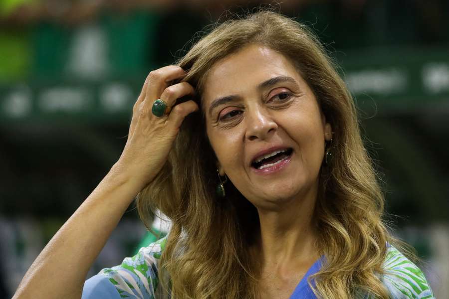 Leila Pereira antes da semifinal do Paulistão contra o São Paulo
