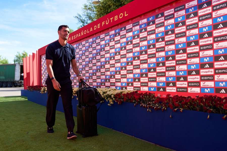 Mikel Merino, a su llegada a Las Rozas Mikel Merino, a su llegada a Las Rozas