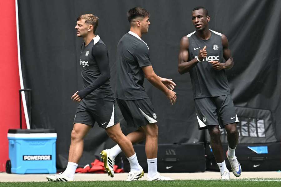 Nicolas Jackson entrenando con el Chelsea