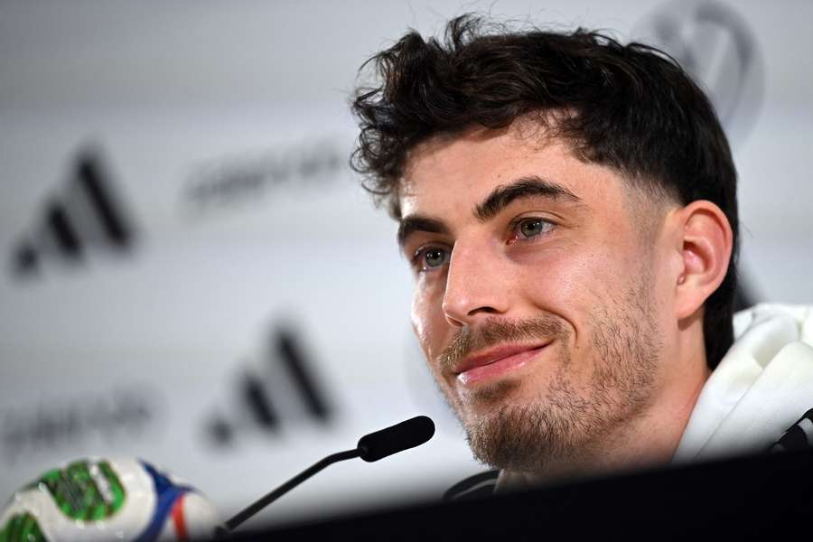 Kai Havertz speaks to the press Kai Havertz speaks to the press