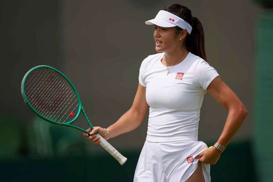 Emma Raducanu during practice