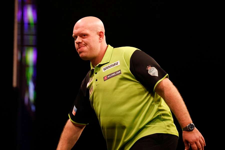 Van Gerwen tijdens de vorige avond in Aberdeen