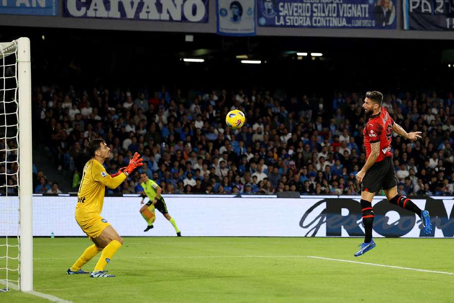 Olivier Giroud scored a first-half brace for Milan