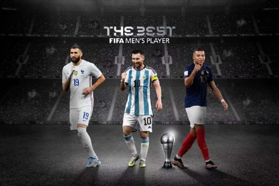 Benzema, Messi e Mbappé são os finalistas do prêmio masculino