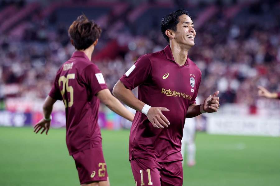 Vissel Kobe's Yoshinori Muto celebrates scoring a goal against Chengdu Vissel Kobe's Yoshinori Muto celebrates scoring a goal against Chengdu
