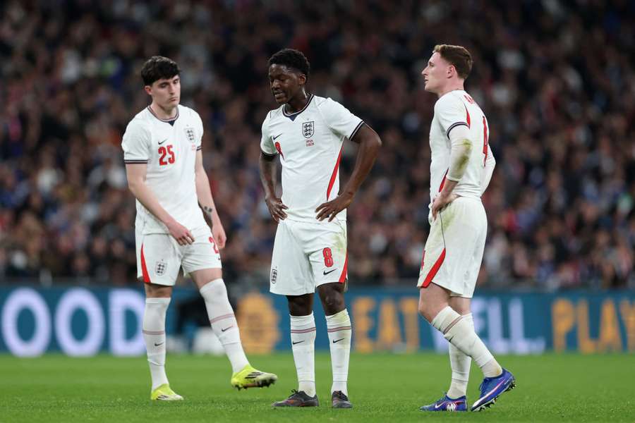 Kobbie Mainoo lors du match amical entre l'Angleterre et le Japon, disputé au stade de Wembley à Londres le 31 mars 2026 en préparation à la Coupe du monde.