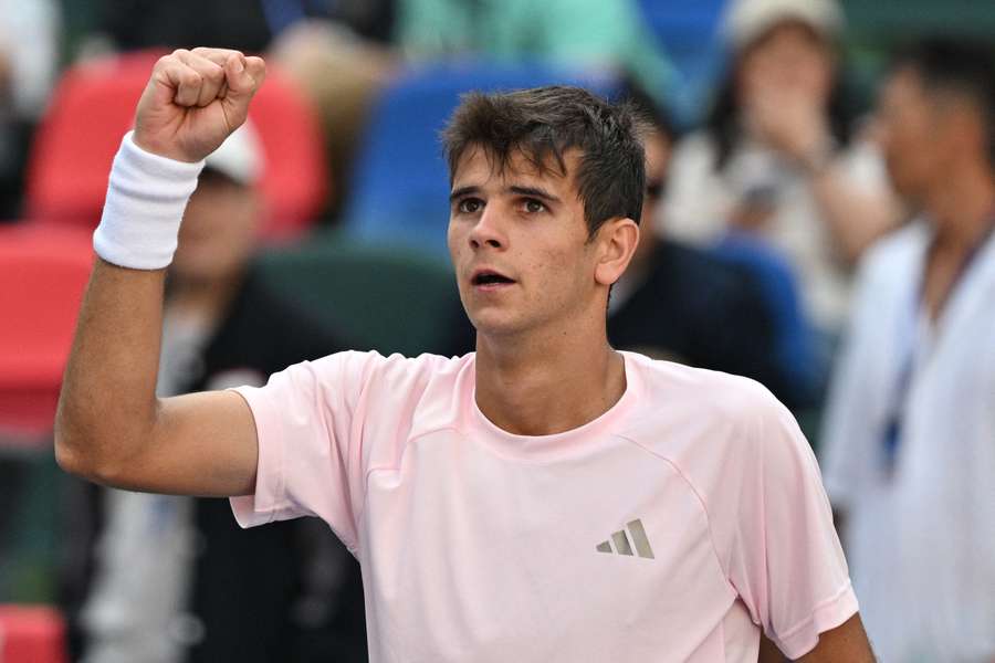 Rafael Jodar celebrates his win over Botic van de Zandschulp