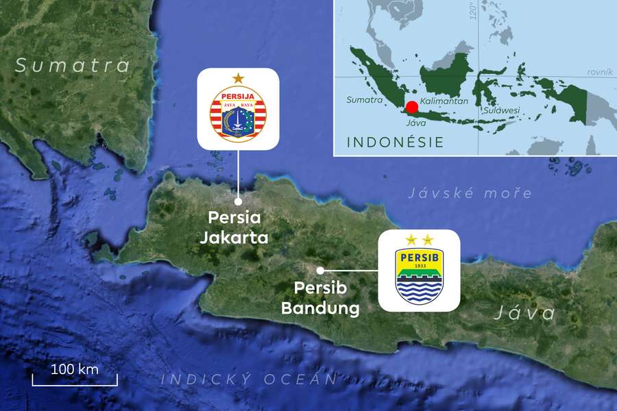 Um mapa do grande dérbi indonésio.