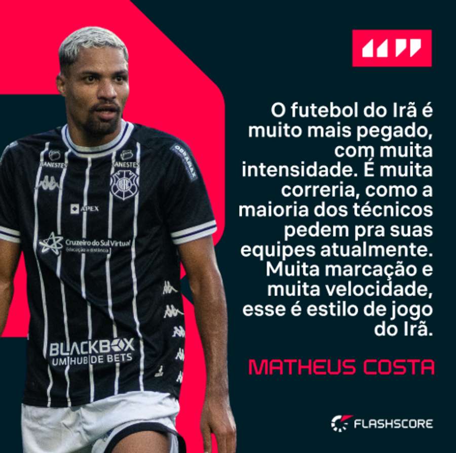 Matheus Costa, sobre o futebol iraniano