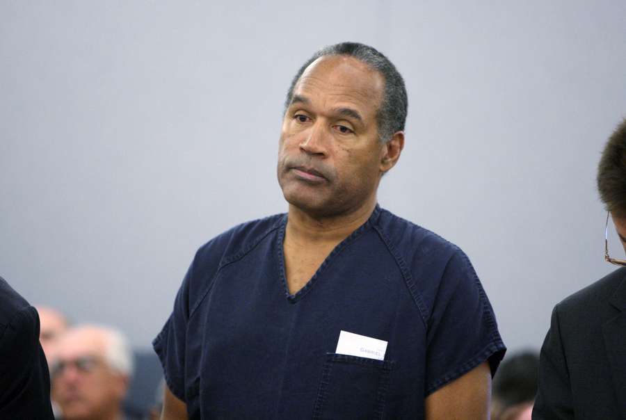 O.J. Simpson stands during sentencing at the Clark County Regional Justice Center December 5, 2008 in Las Vegas