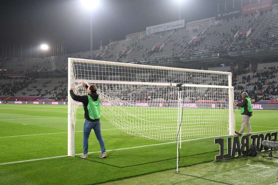 Montjuïc przed meczem Barça-Osasuna, który miał zostać rozegrany 8 marca