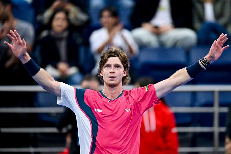 Rublev celebrates his win