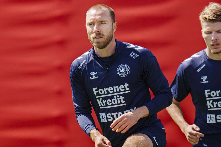 Christian Eriksen preparing for the friendly against Northern Ireland