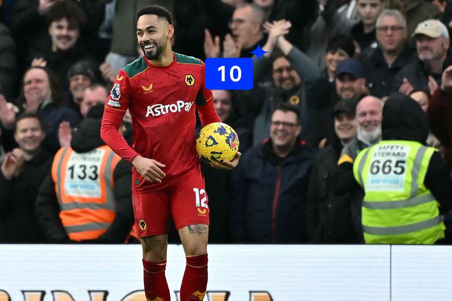 Cunha celebrates his hat-trick