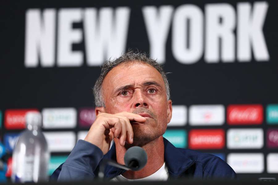 Luis Enrique face à la presse ce samedi.