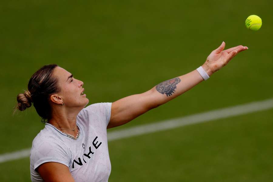 Aryna Sabalenka durante el entrenamiento previo al torneo