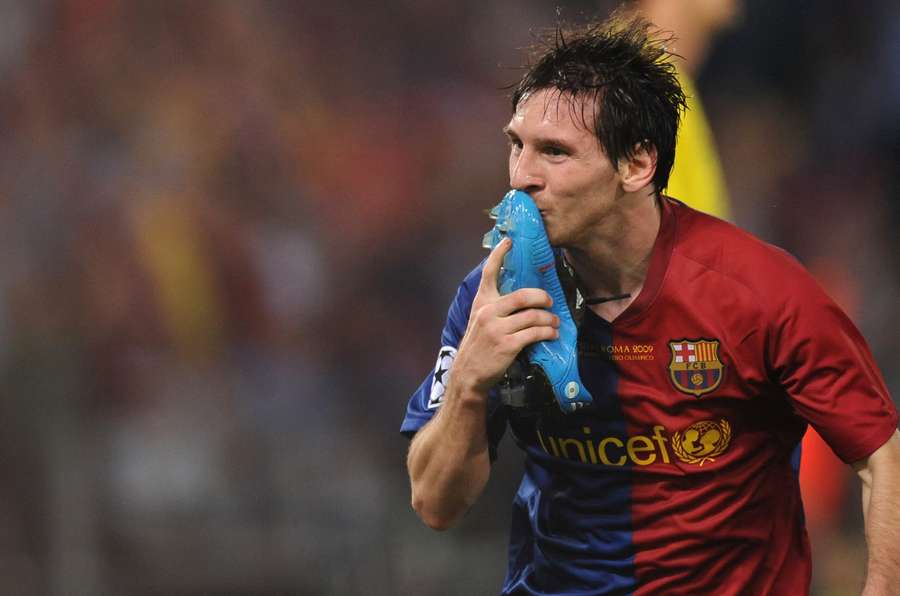 Lionel Messi lors de la célébration de son but favori