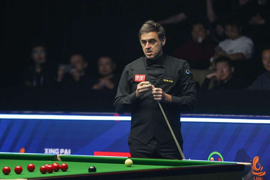 Ronnie O'Sullivan during his World Snooker Championship opener