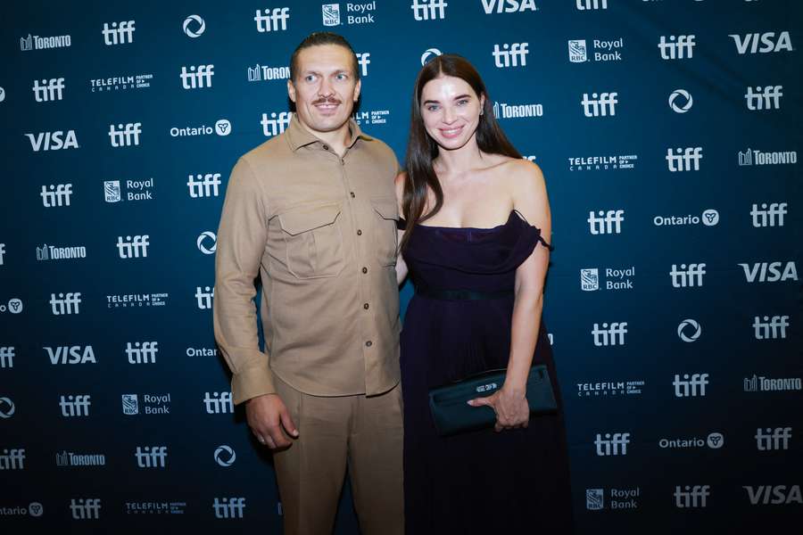 Oleksandr Usyk com a sua esposa, Yekaterina Usyk