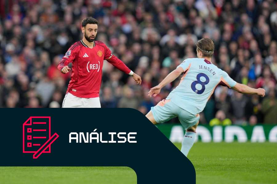 Bruno Fernandes, do Manchester United, em ação frente ao Brentford Bruno Fernandes, do Manchester United, em ação frente ao Brentford