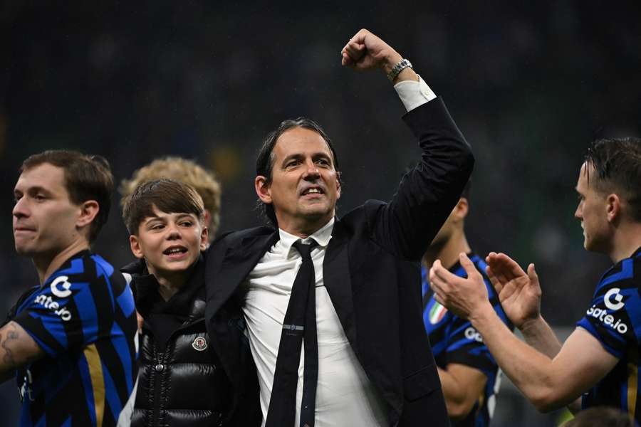 Simone Inzaghi slaví postup do finále Ligy mistrů.