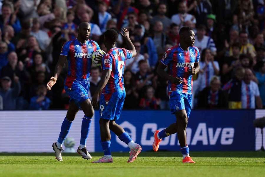 Crystal Palace's Jean-Philippe Mateta celebrates scoring their side's second goal