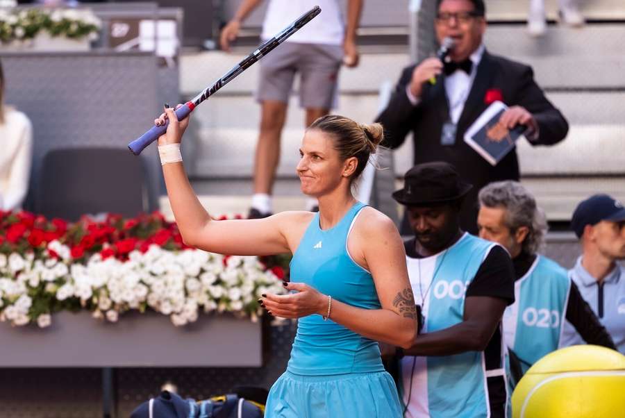 Karolína Plíšková po postupu v Madridu.