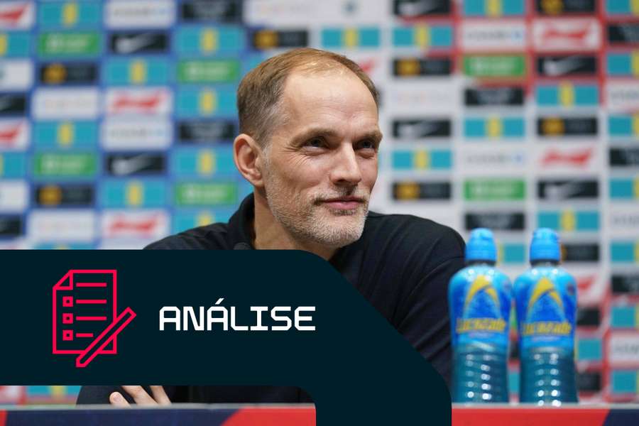 Thomas Tuchel durante uma conferência de imprensa no Estádio de Wembley, em Londres, Inglaterra, a 14 de março de 2025.