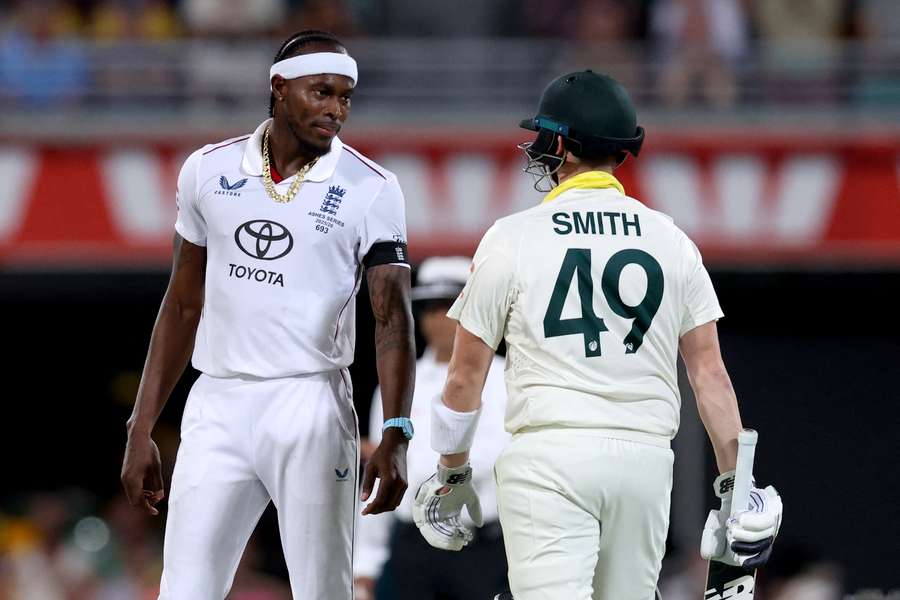 Jofra Archer's frustrations with Steve Smith boiled over in Brisbane on Sunday night. Jofra Archer's frustrations with Steve Smith boiled over in Brisbane on Sunday night.