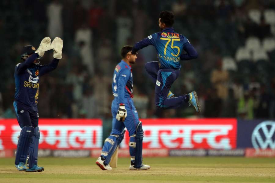 Sri Lanka in een wedstrijd tegen Afghanistan