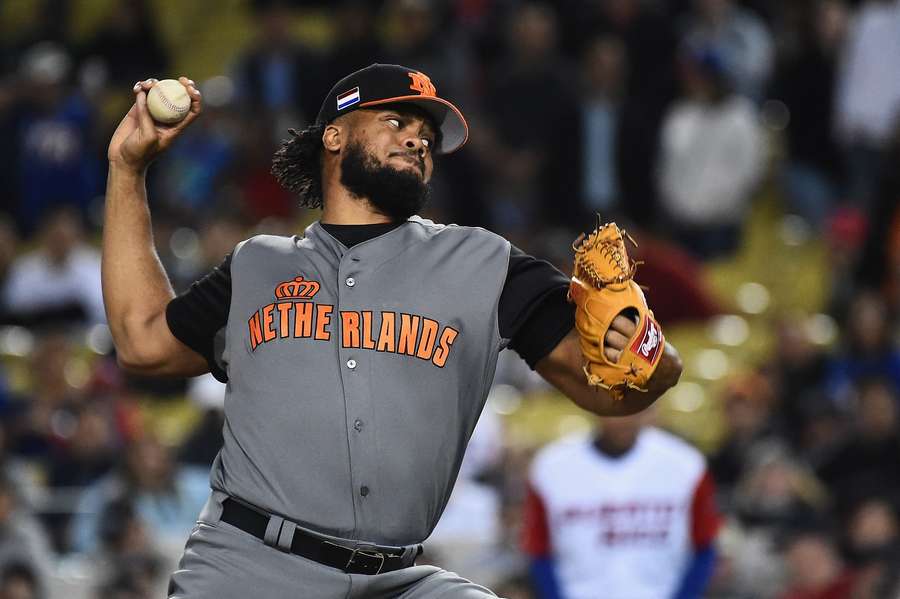 Netherlands pitcher Kenley Jansen during 2017 World Baseball Classic