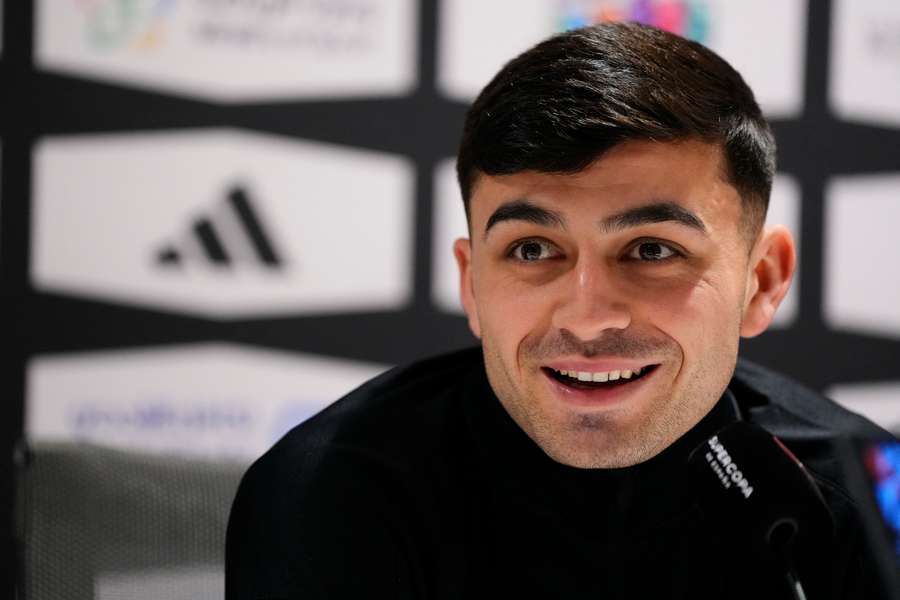 Pedri, sonriente en la víspera de la final de la Supercopa