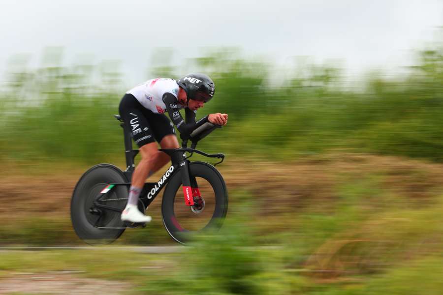 Brandon McNulty of the United States won stage 15 of the Giro d'Italia in Bergamo on Sunday