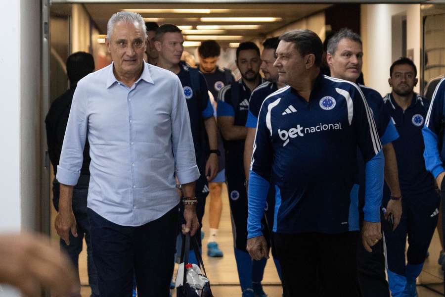 Tite ao lado de Pedro Lourenço, dono da SAF do Cruzeiro
