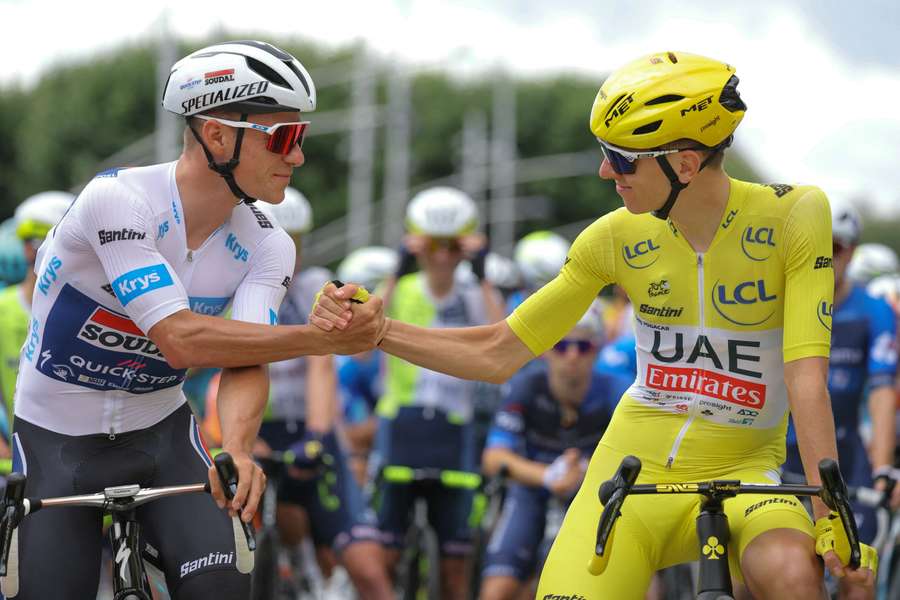 Pogacar y Evenepoel, frente a frente.