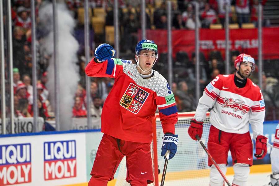 Martin Nečas dal Dánsku dva góly.