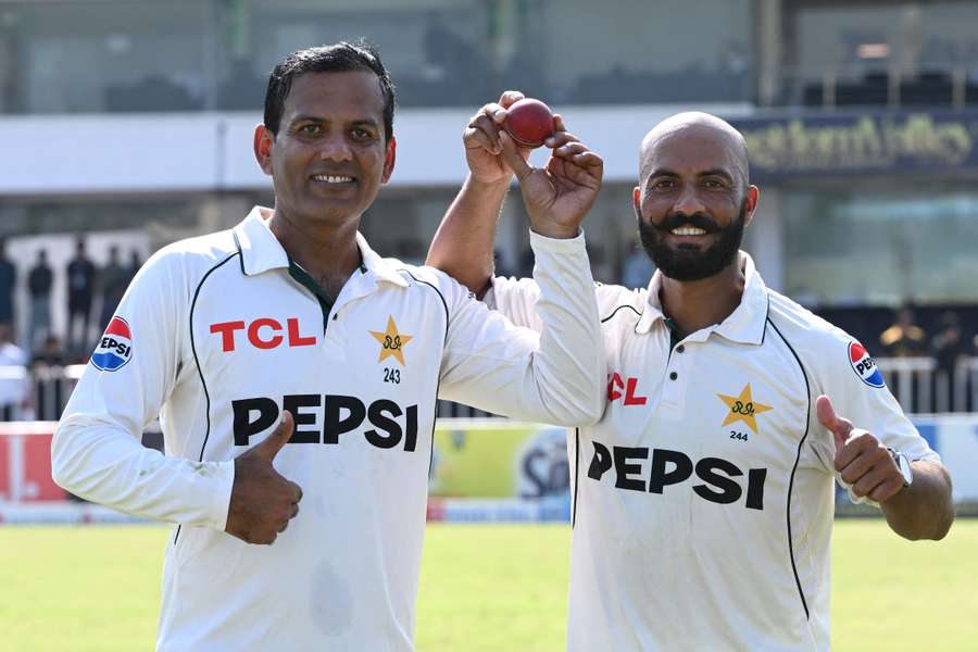 Noman Ali (L) and Sajid Khan (R) are set to be accompanied by 38-year-old Asif Afridi.