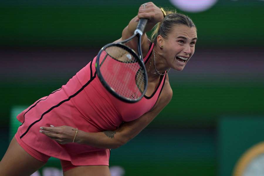 Sabalenka in action during her Indian Wells semi-final