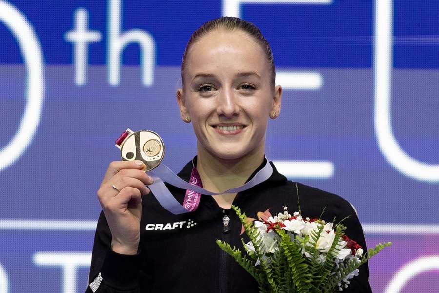 Sanne Wevers met haar gouden medaille
